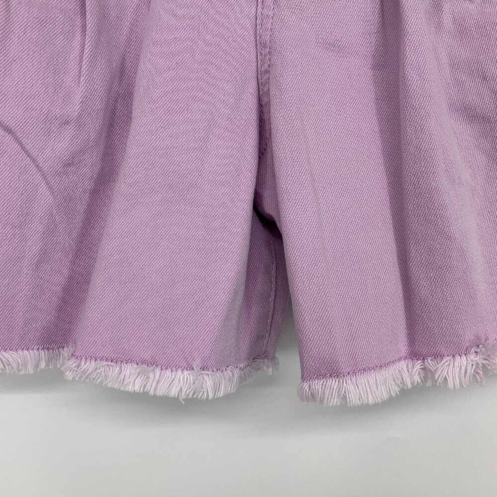 Wild Fable Shorts Purple Highest Rise A Line Pleated Bermuda Fray NWT - Picture 5 of 9